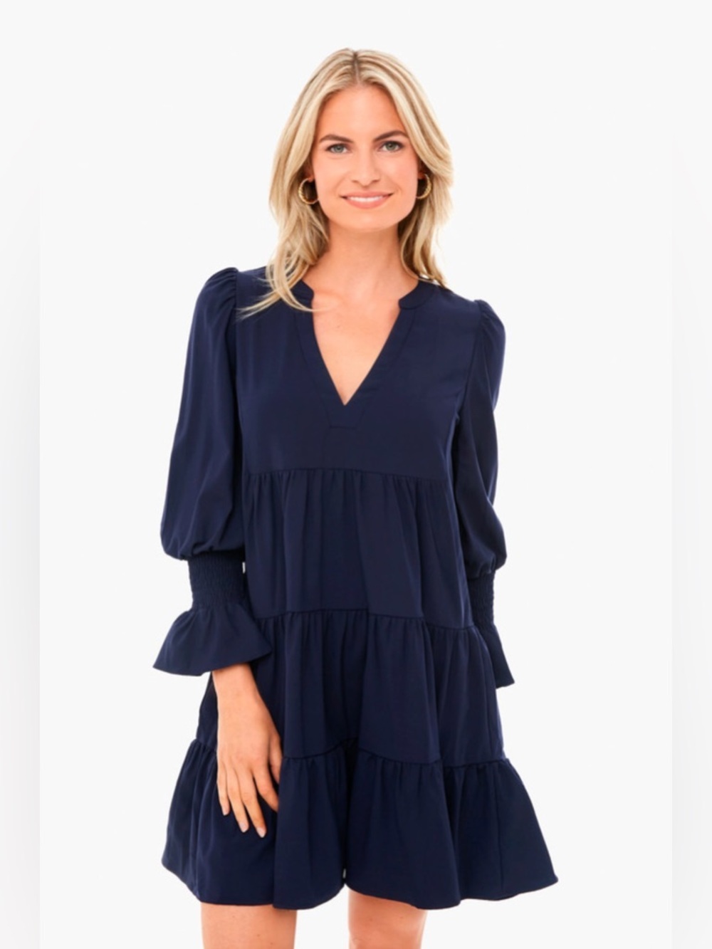 Tuckernuck Pomander Place Kenzo Navy Crepe Mini Dress L Long Sleeve